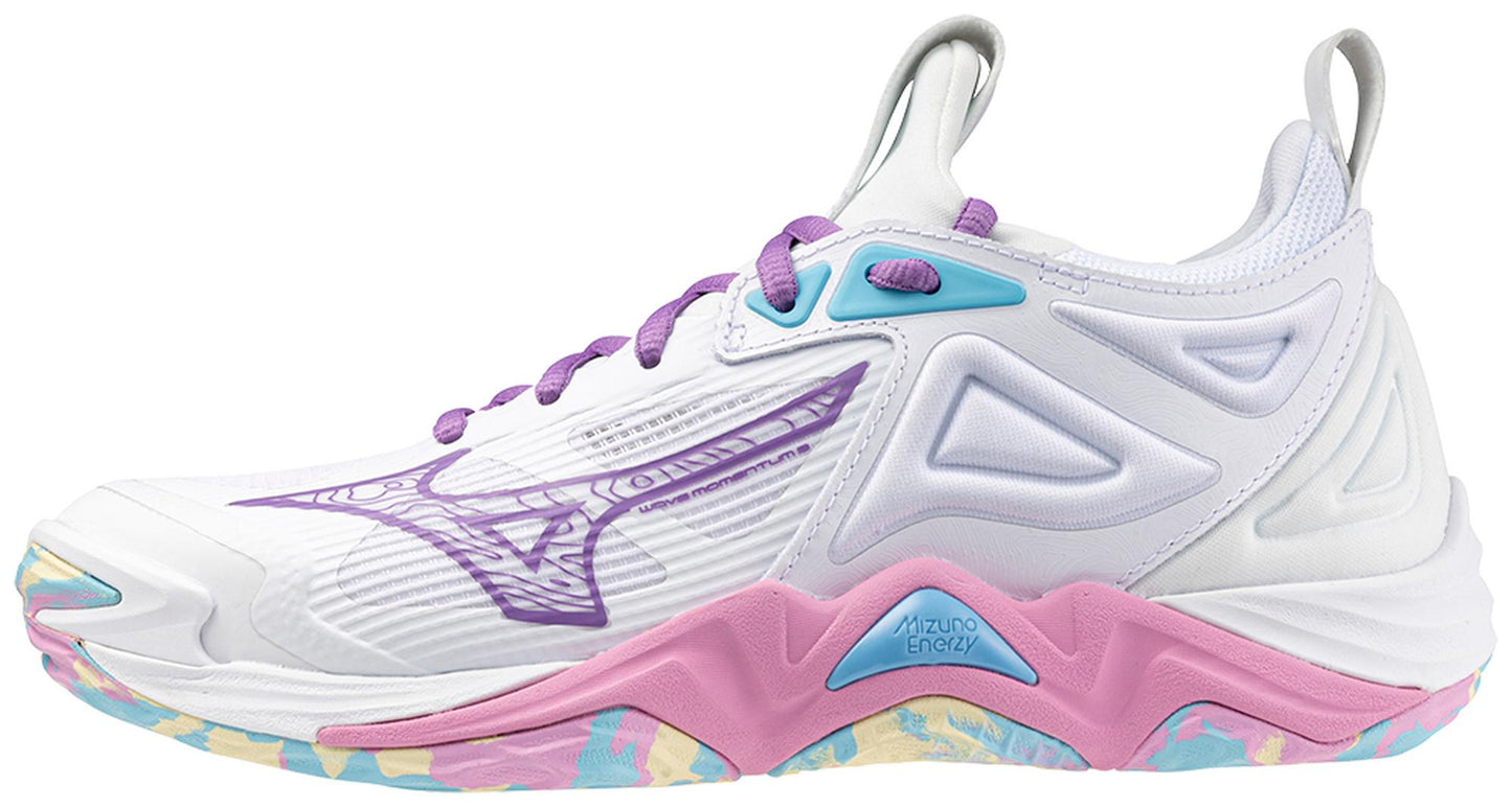 Pink tetra Mizuno wave momentum 3 volleyball shoe