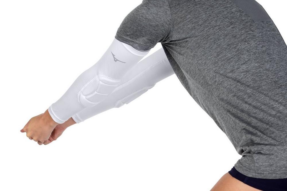 Mizuno Padded Elbow Sleeves White Model View