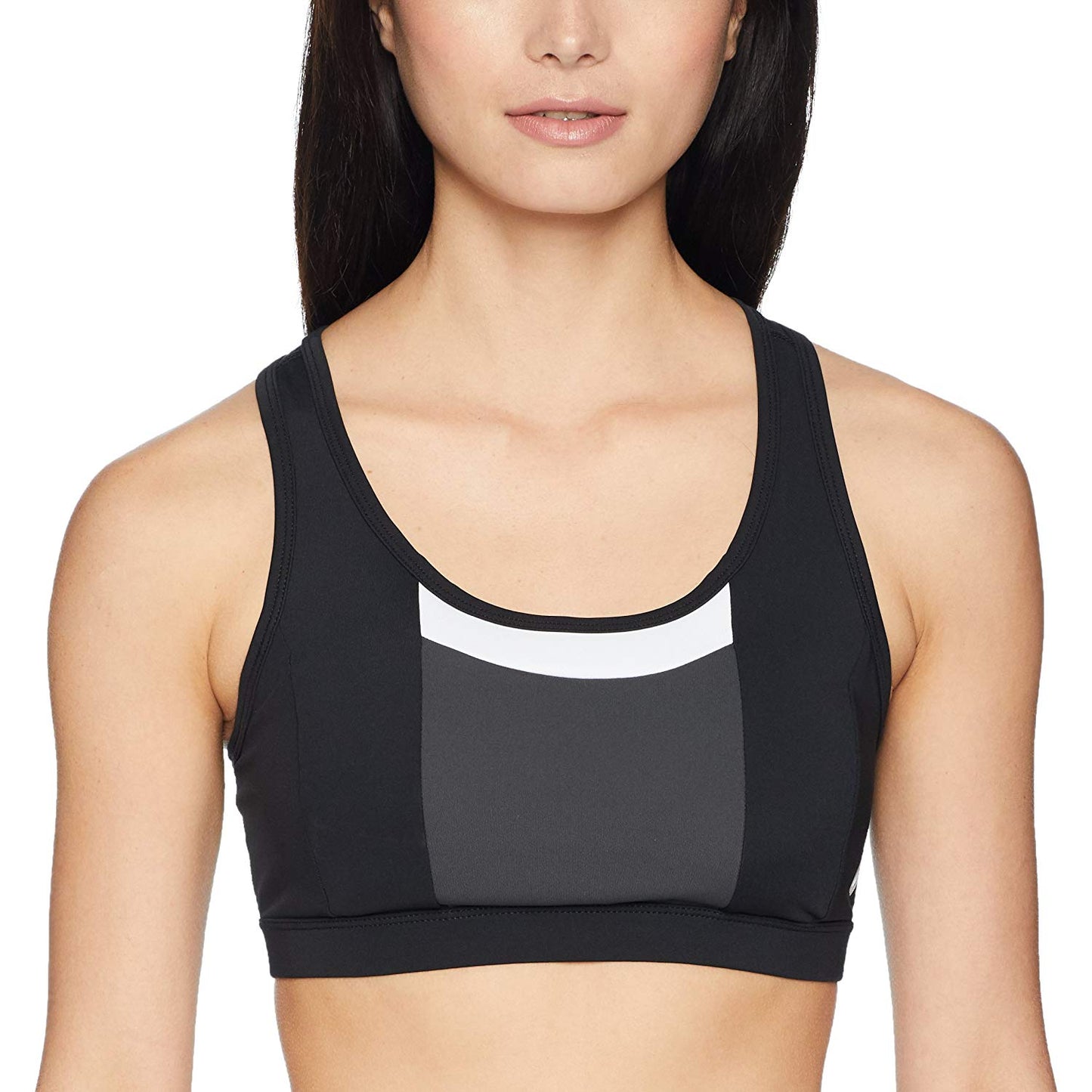 Asics Quick Dry Color Sports Bra Black Grey White