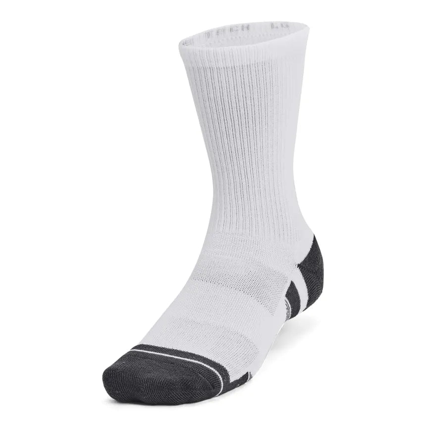 UA PERFORMANCE TECH 3PK CREW WHITE