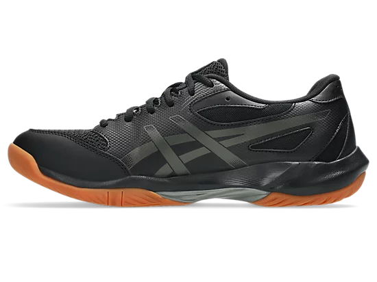 Asics Gel Rocket 12 Men's Volleyball Shoes Black Gunmetal White Side View