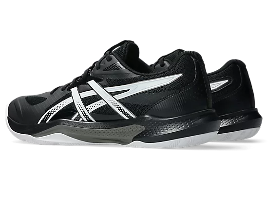 Asics Gel Tactic Court Men's Volleyball Shoes Black White Back View