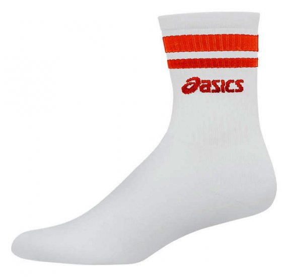Asics Old School Volleyball Crew Socks White Navy Orange