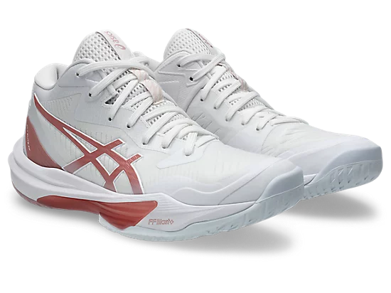 Asics Sky Elite FF MT 3 Women's Volleyball Shoes White Morgan Angled View