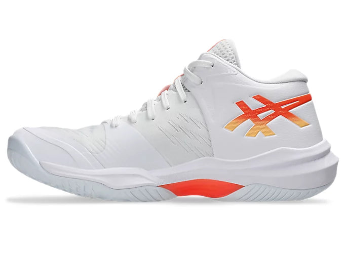 Asics Sky Elite FF MT 3 Women's Volleyball Shoes White Vivd Coral Side View