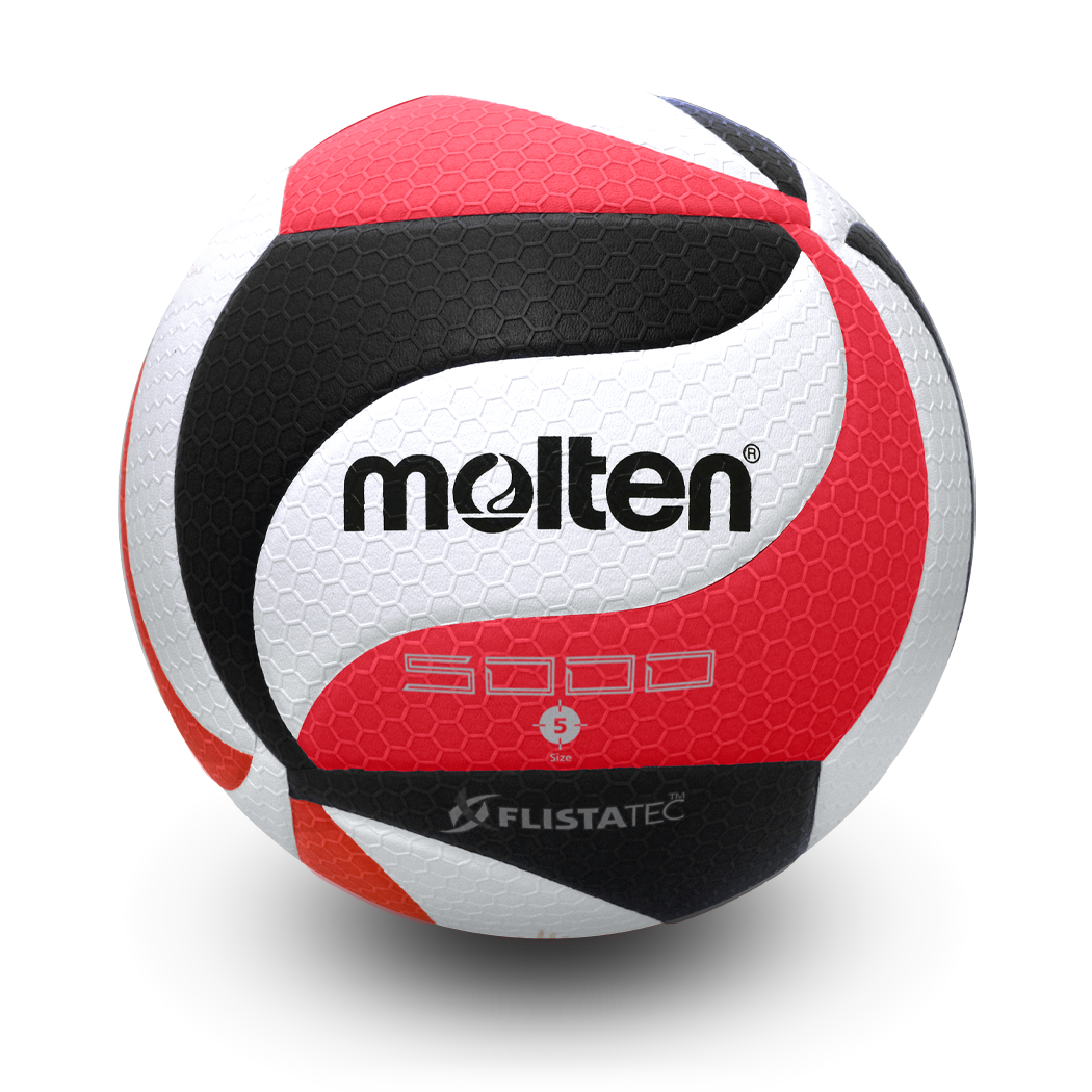 Molten V5M5000 Flistatec Indoor Volleyball Swirls Black Red White