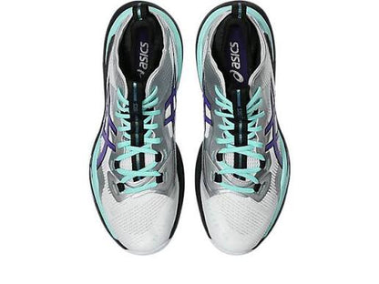 Asics Metarise 2 Unisex Volleyball Shoes White Radiant Amethyst Top View