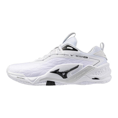 white and black Mizuno wave stealth neo 2 unisex volleyball shoes